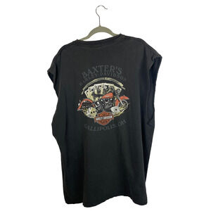 Vtg Harley Davidson T-Shirt Sz 3X Gallipolis Ohio Two-Sided Cut-Off Sleeve